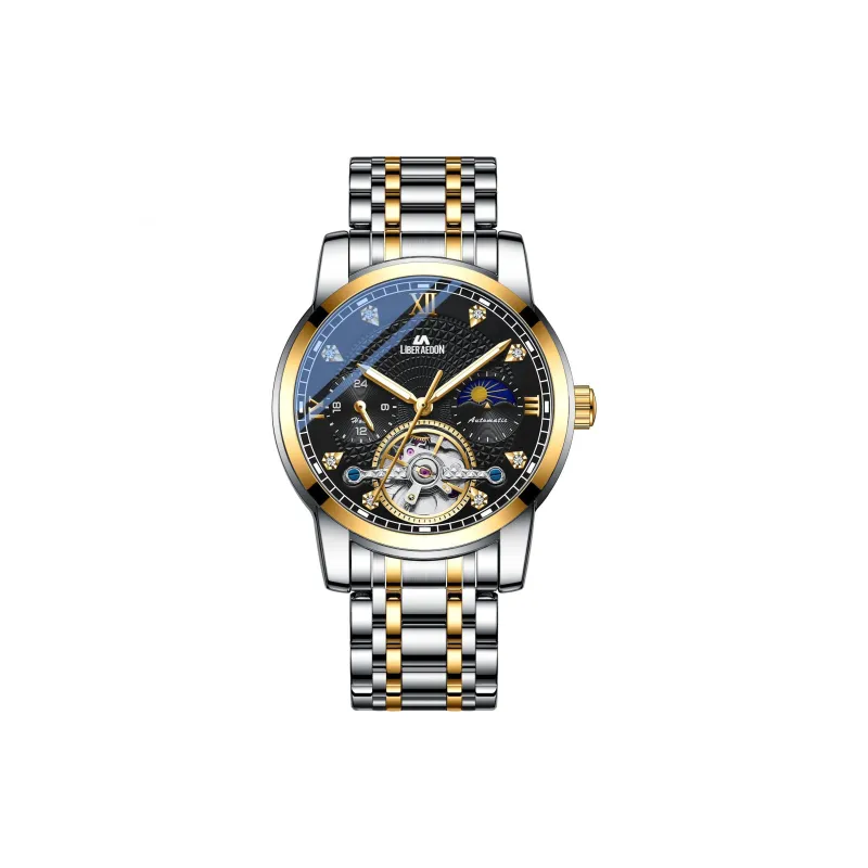LIBER AEDON Mechanical Movement Stainless Steel Strap Silver Dial Men's Watches-23