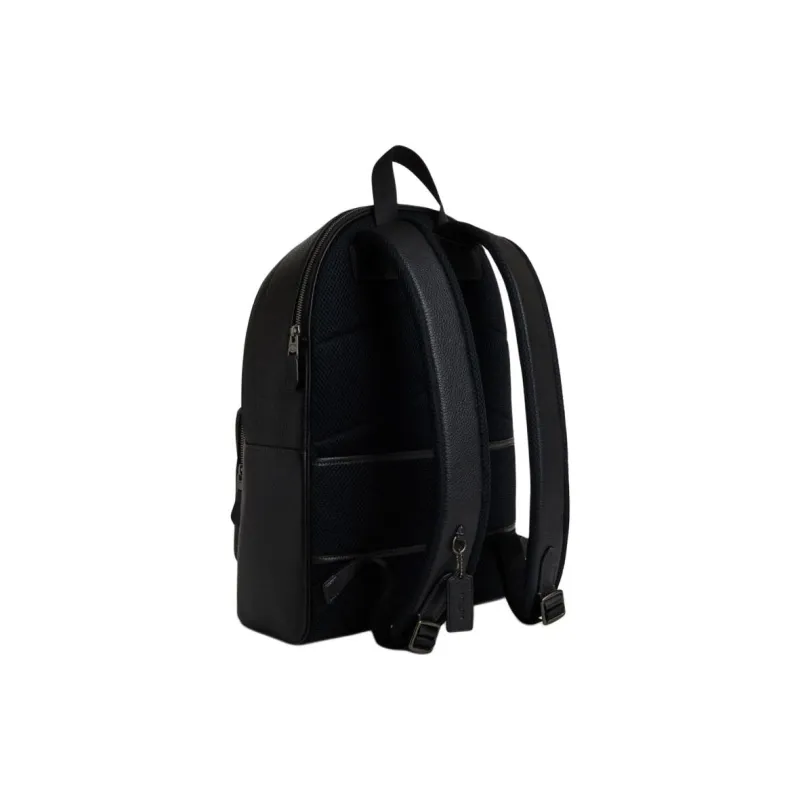 COACH Pebbled Leather Backpack Tubas Men's Bronze & Black-1