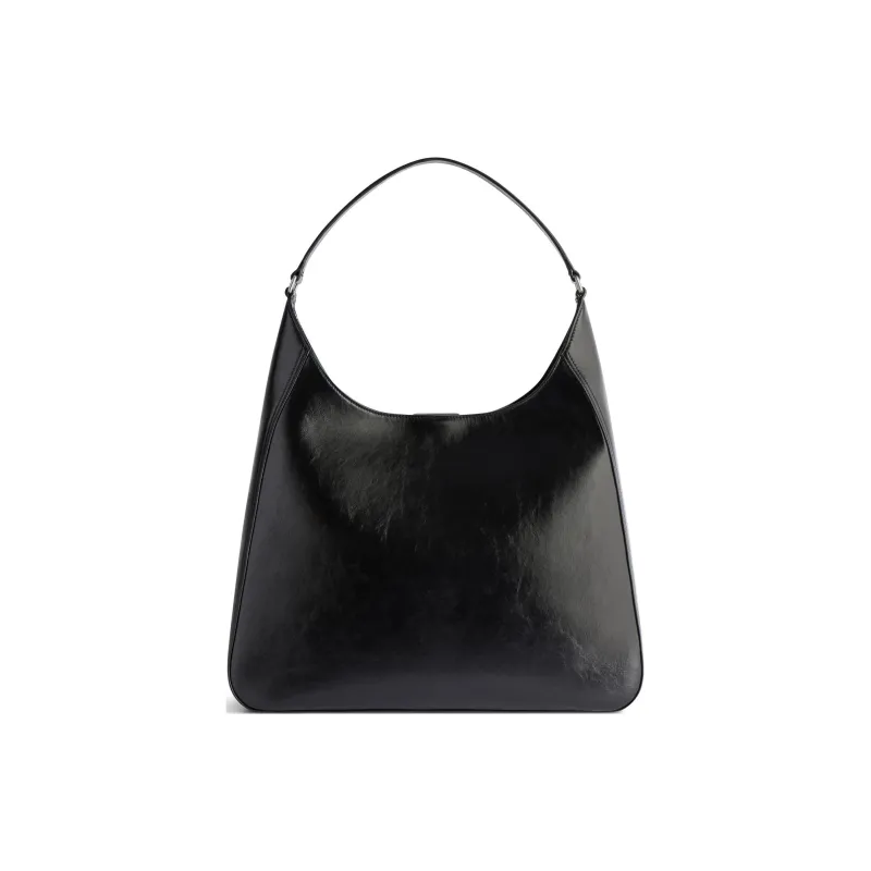 Balenciaga BB SOFT Cow Leather Handbag, Shoulder Bag Medium Size Women's Black-3