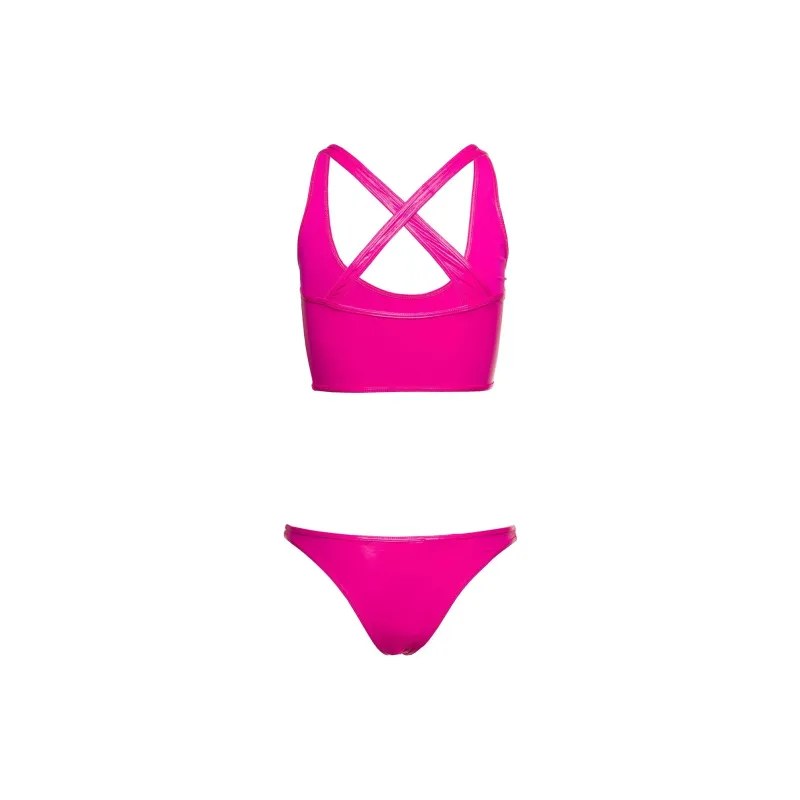The Attico High Shine Crossover Strap Bikini Set-1