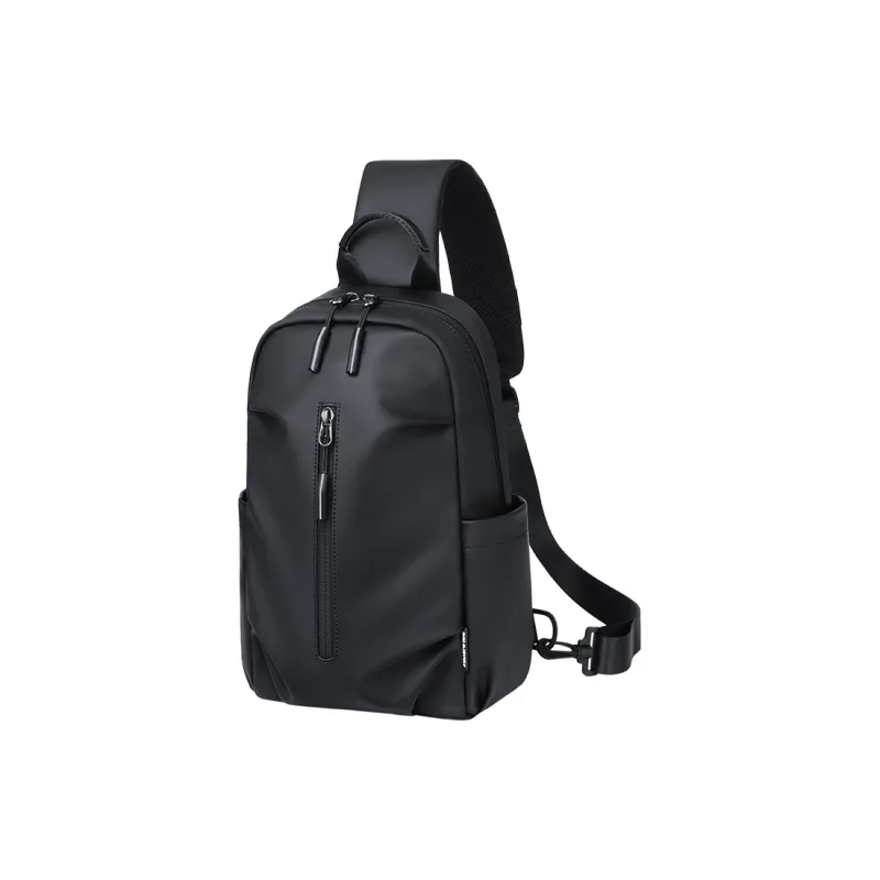 POLO Fabric Men's Sling Bag Large Size Men's Obsidian Black/Mineral Gray-0