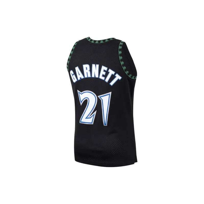 NBA Minnesota Timberwolves Kevin Garnett 1997 Hardwood Classics Basketball Jerseys Men's Black-1