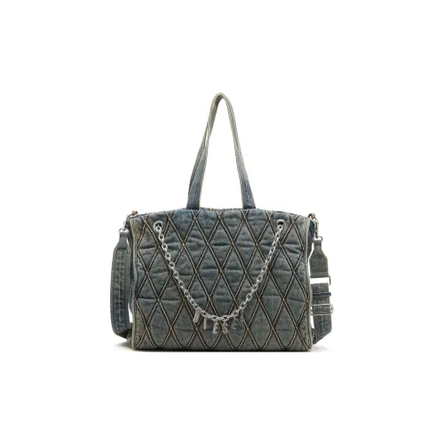 DIESEL Denim Tote Bag, Shopping Bag, Shoulder Bag, Crossbody Bag, Handbag Women's Blue