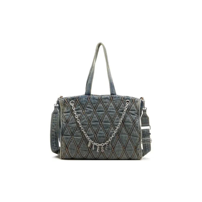 DIESEL Denim Tote Bag, Shopping Bag, Shoulder Bag, Crossbody Bag, Handbag Women's Blue-0