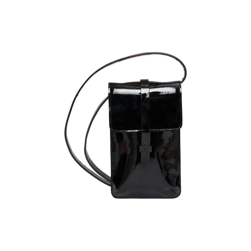 INES DE LA FRESSANGE Cow Leather Crossbody Bag With Cell Phone Pouch Regular Women's Black-0