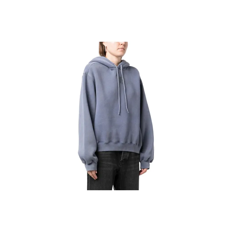 T By Alexander Wang Puff Paint Logo Essential Terry Hoodie Motor Grey-2