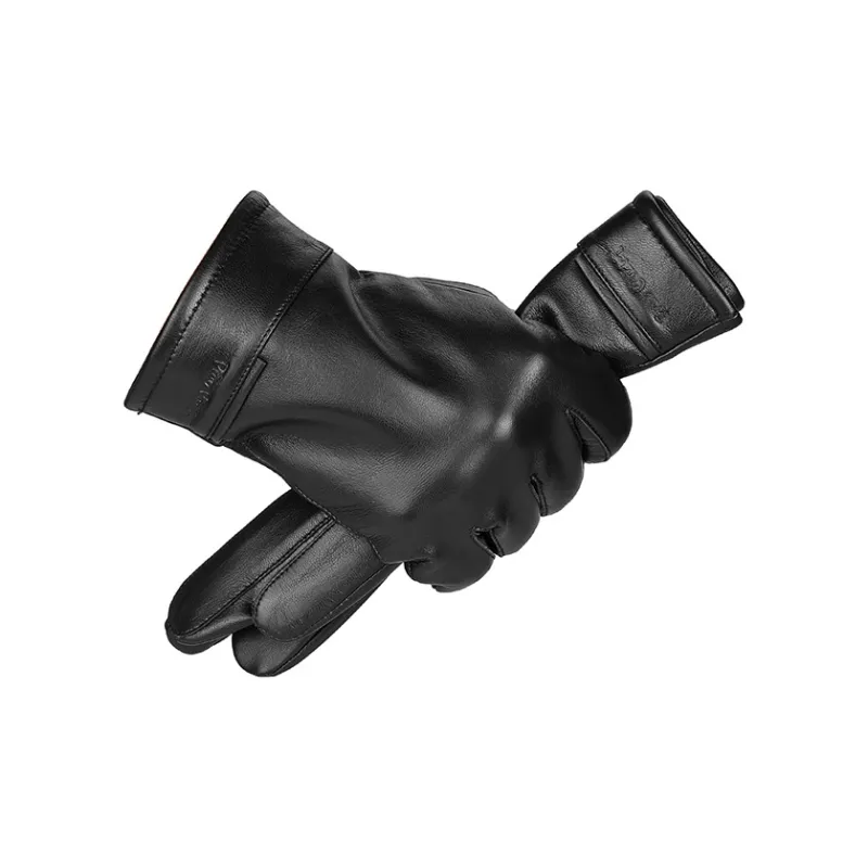PIERRE CARDIN Sheepskin Gloves Men's Black-0