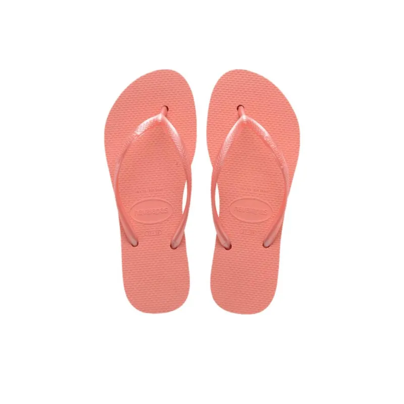 Havaianas Slim Abrasion Resistant Flip Flops Women's Rose Red-3