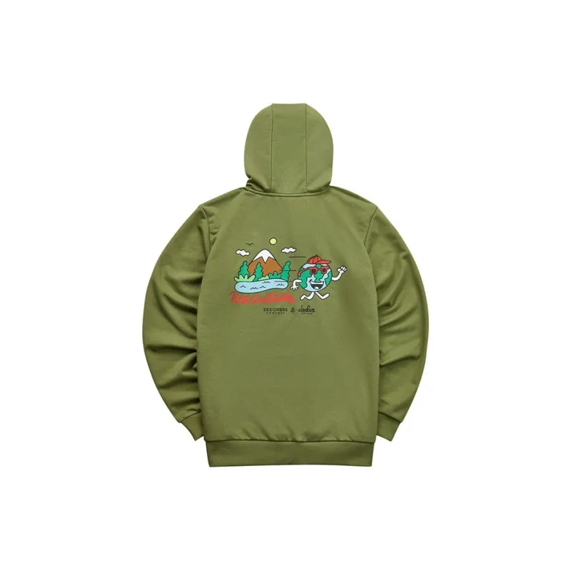 Skechers EFDOT Co branded Series Sweatshirt Unisex Olive Green-1