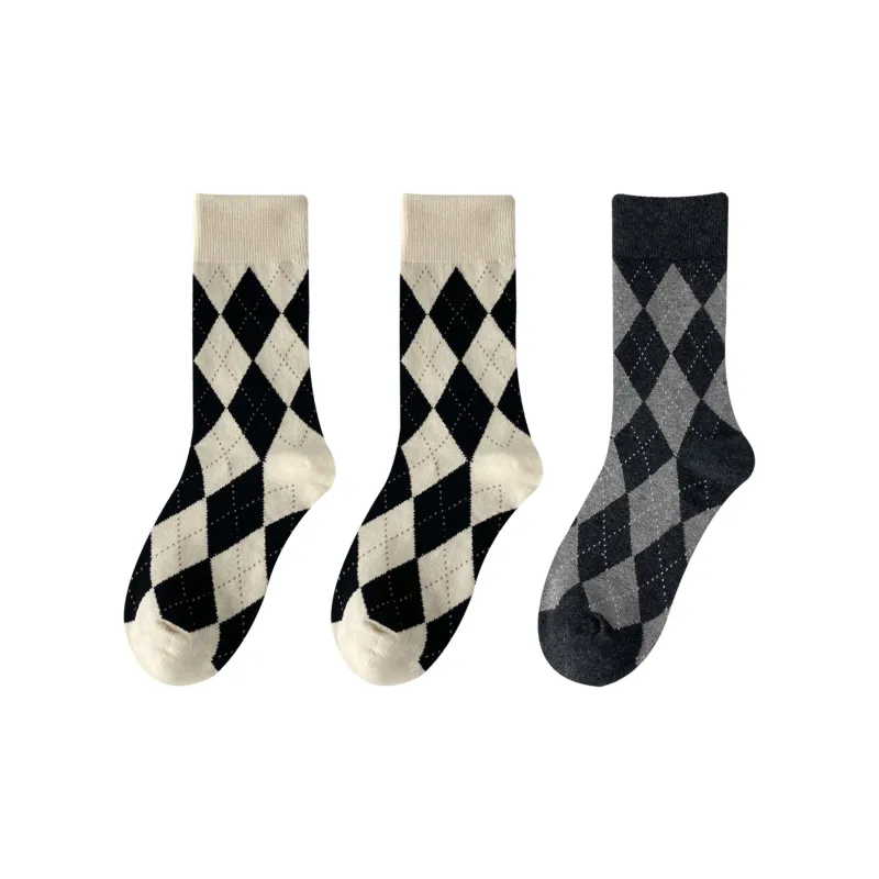 XXLLG Mid Calf Socks Women's 3 Pack Mixed Color-7