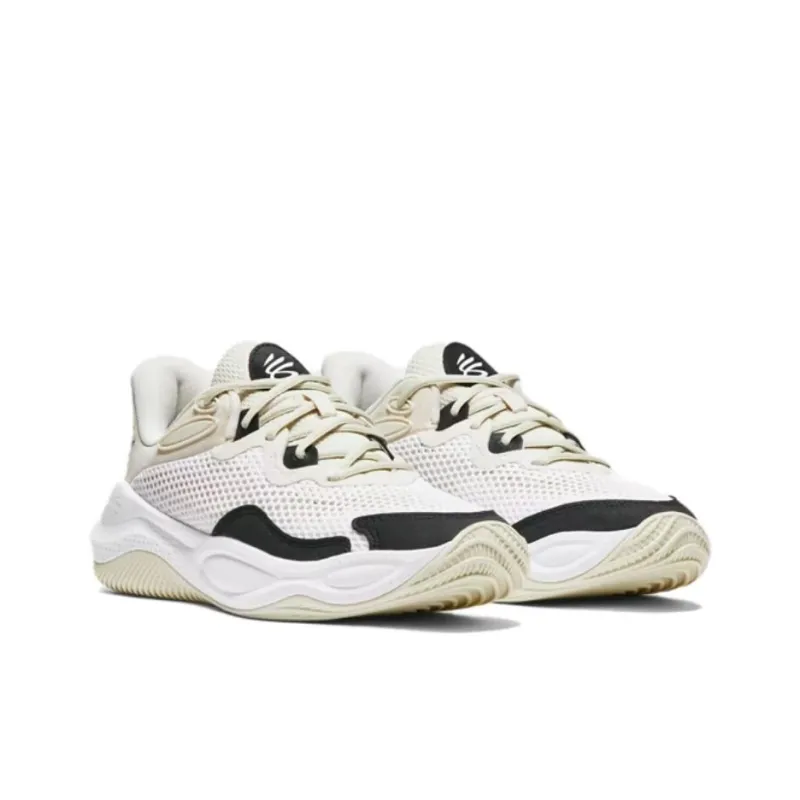 Under Armour Curry Splash 24 Anti Slip Wear Resistant Low Top Basketball Shoes Unisex Ecru-2