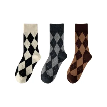 XXLLG Mid Calf Socks Women's 3 Pack Mixed Color