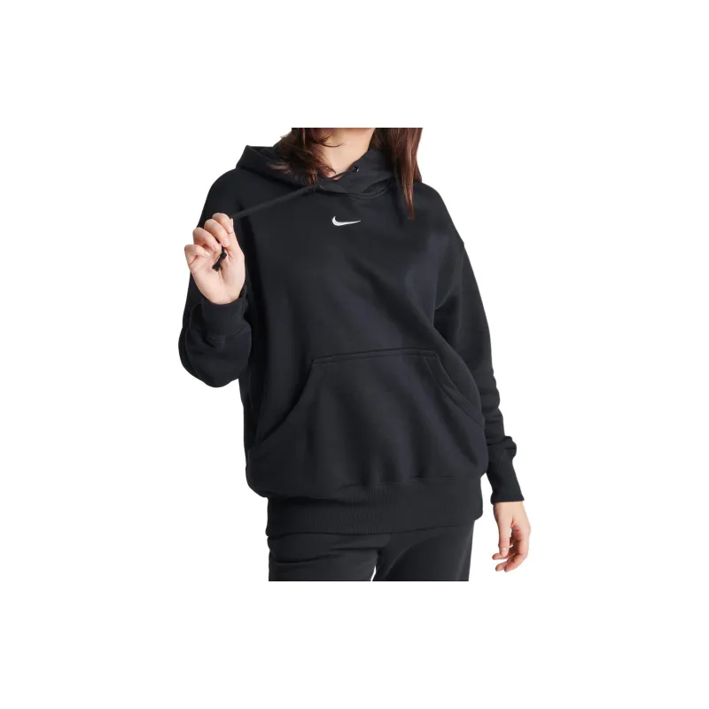 Nike Women's Phoenix Fleece Oversized Pullover Hoodie Black/Sail-2