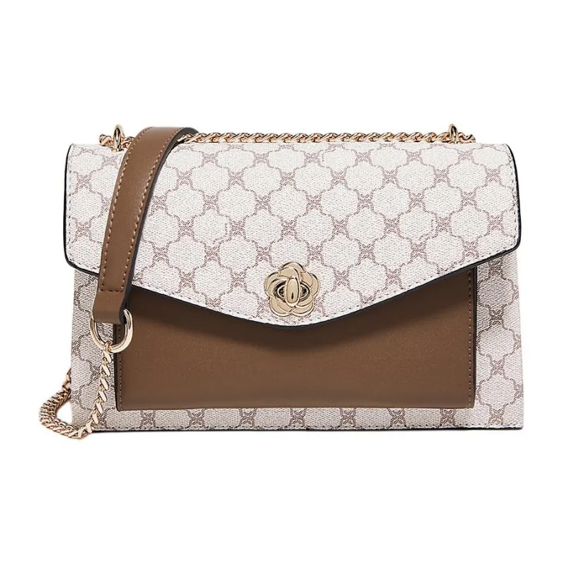 Marino Orlandi Synthetic Leather Shoulder Bag Regular Women's Ecru/Coffee-2