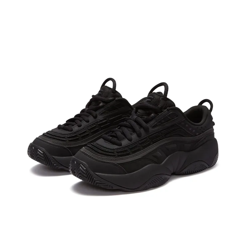 FILA FUSION Flame Shoes Low Top Vintage Basketball Shoes Men's Black-2