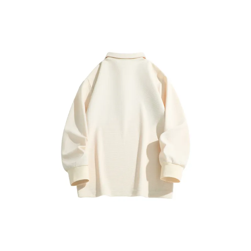 HIPANDA Waffle Knit Polo T Shirt For Spring And Autumn Men's-5