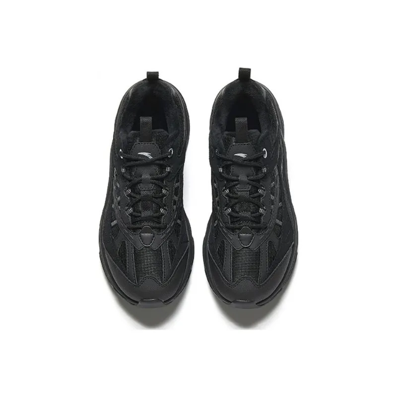 Anta Cushioning Slip Resistant Low Top Casual Running Shoes Women's Black-2