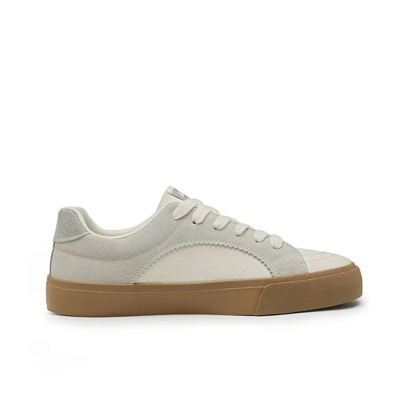 Warrior Wear resistant Lightweight Breathable And Non slip. Low Top Skateboard Shoes Unisex Beige Gray-1