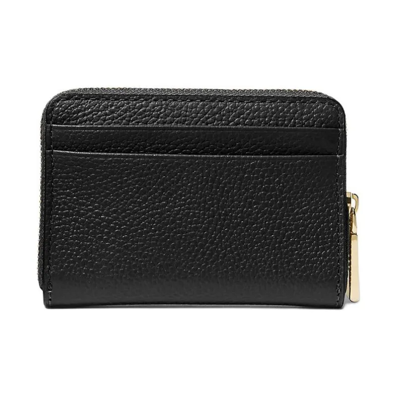 MICHAEL KORS Jet Set Litchi Grain Leather Wallet Trumpets Women's Black-1