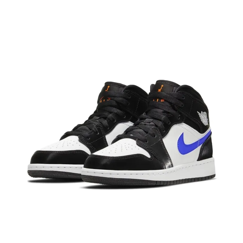 Jordan 1 Mid Black Racer Blue White GS-3