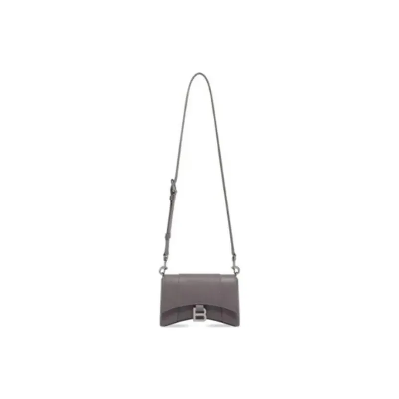 Balenciaga Downtown Cow Leather Patchwork With Sheepskin Shoulder Bag Crossbody Bag Men's Gray-2