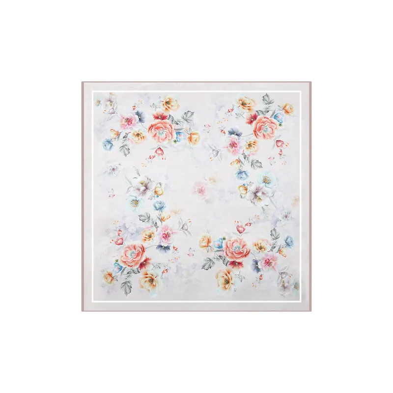 Shanghai Story 100% Mulberry Silk Silk Scarves Women's Patch Bamboo Leaf Flower Gift Box Set-111