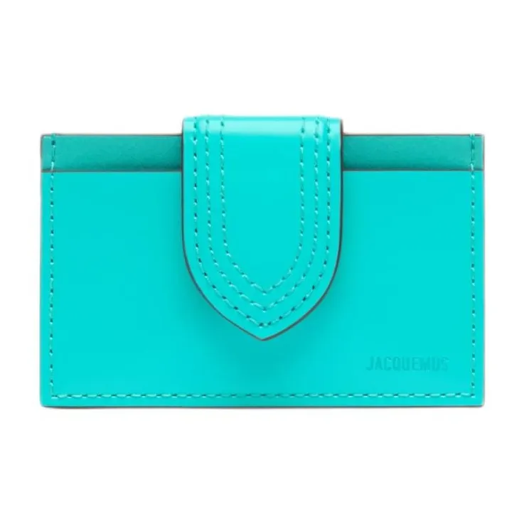 Jacquemus Cow Leather Wallet, Card Holder Women's Turquoises-0