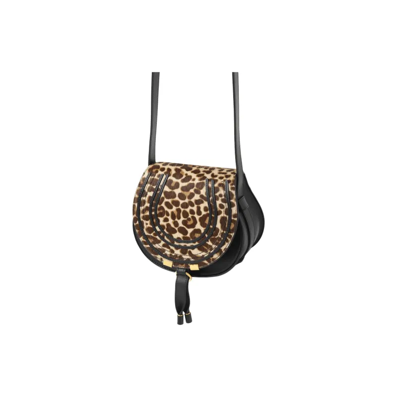 Chloe Marcie Calfskin Saddle Bag, Shoulder Bag Small Size Women's Jungle Brown-1