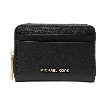 MICHAEL KORS Jet Set Litchi Grain Leather Wallet Trumpets Women's Black
