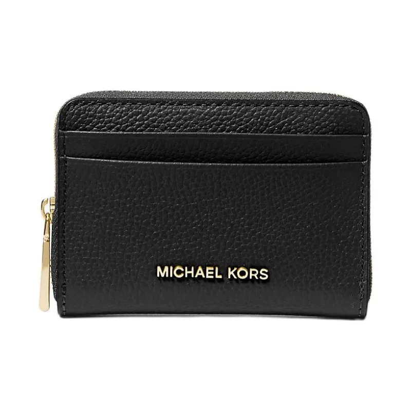MICHAEL KORS Jet Set Litchi Grain Leather Wallet Trumpets Women's Black-0
