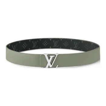 LOUIS VUITTON Leather Leather Belts Unisex Gray 4cm
