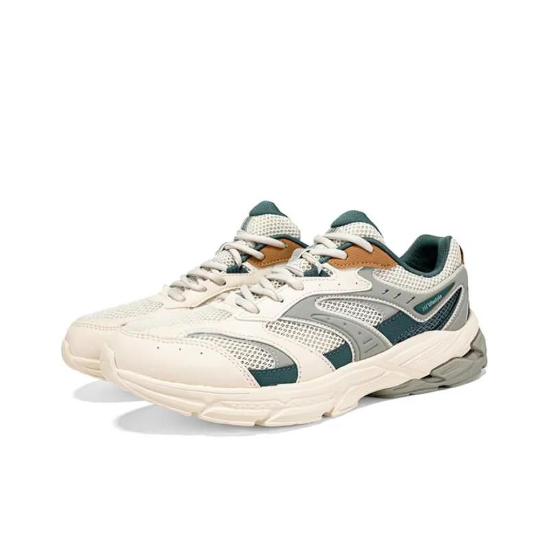 361° Anti Slip Wear Resistant Low Top Casual Shoes Men's Beige Green-3