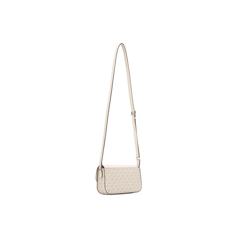 MICHAEL KORS Jet Set Travel Coated Canvas Shoulder Bag, Crossbody Bag Small Size Women's White-1