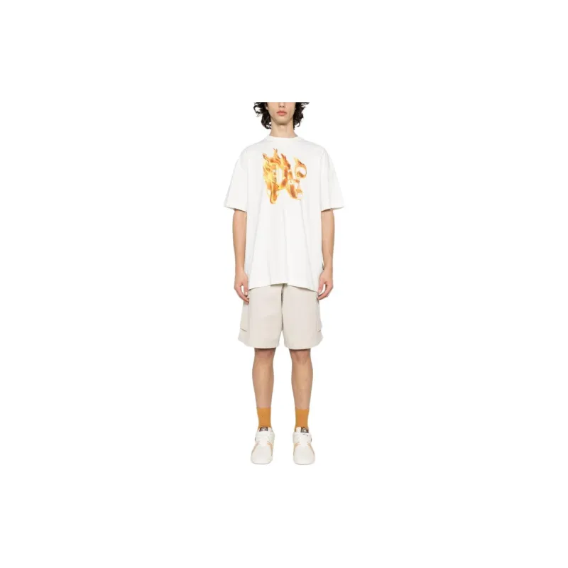 PALM ANGELS Burning Monogram Print T Shirt-2