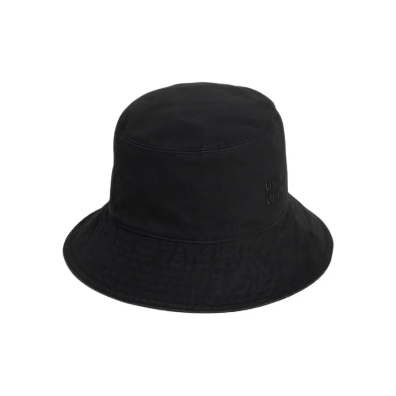 MIU MIU Gabardine Bucket Hats Unisex Black-0