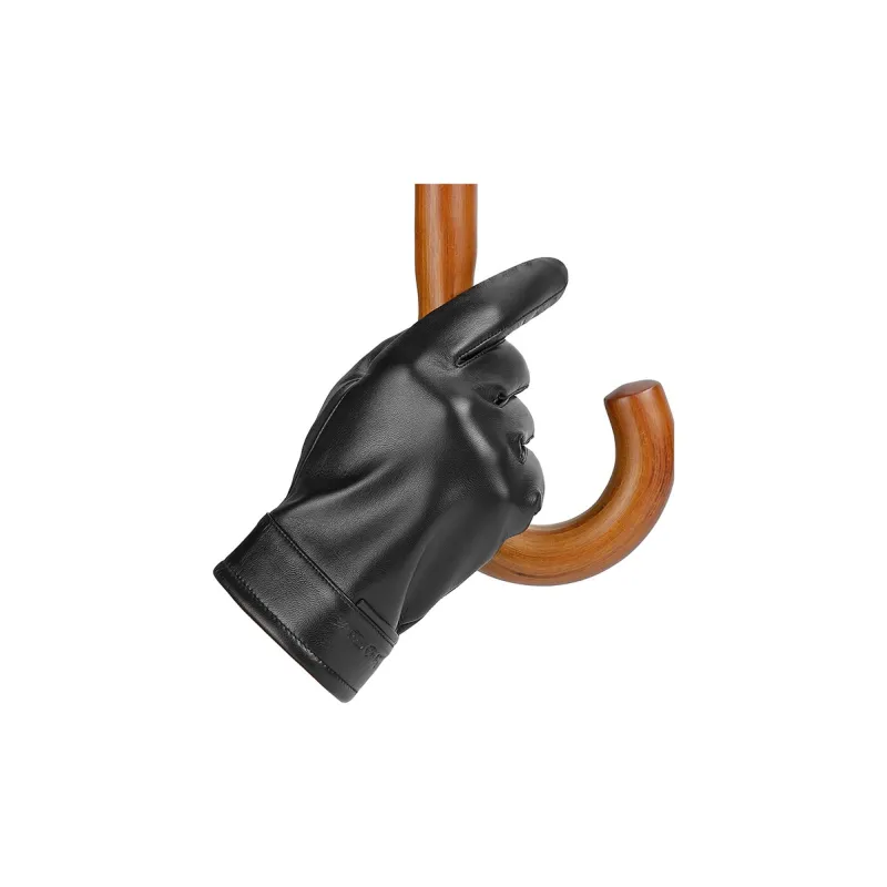PIERRE CARDIN Sheepskin Gloves Men's Black-5