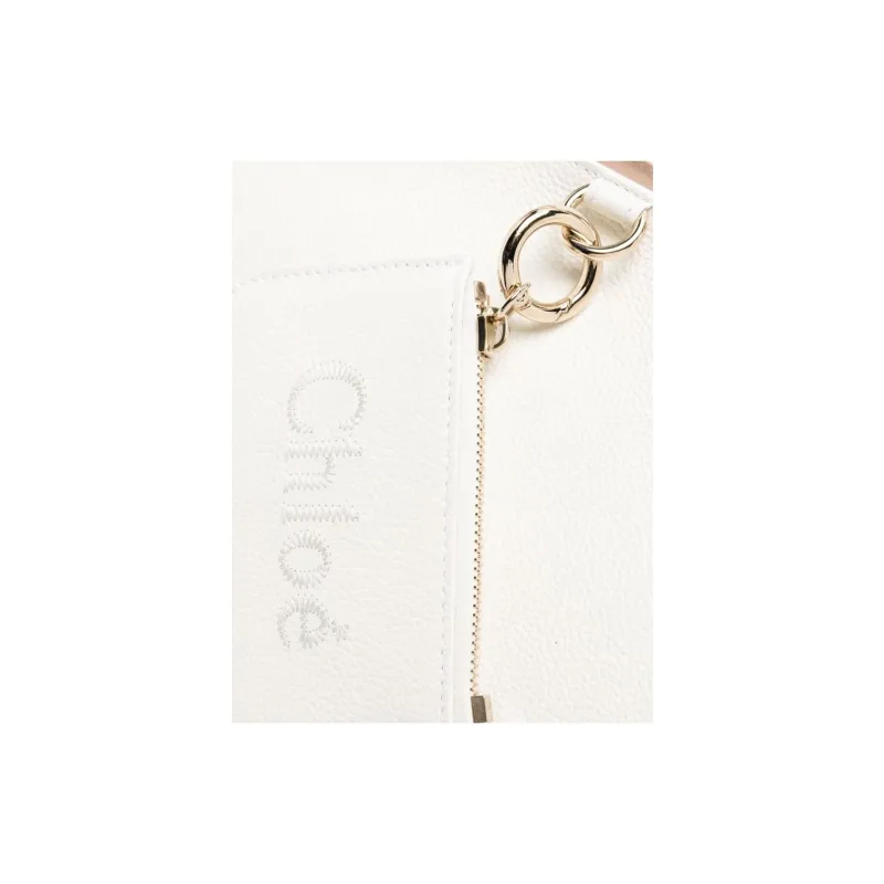 Chloe Grained Calfskin Tote Bag Shopping Bag Handbag Small Size Women's White-5