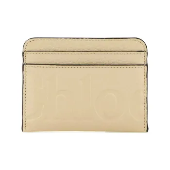 Chloe Leather Card Holder Women's Cream
