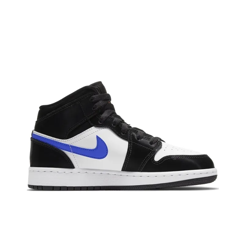 Jordan 1 Mid Black Racer Blue White GS-2