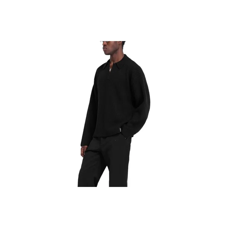 REPRESENT Long Sleeved Ribbed Polo Jumper-3