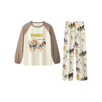 Gongdie x Disney Pajama Set Women's Apricot