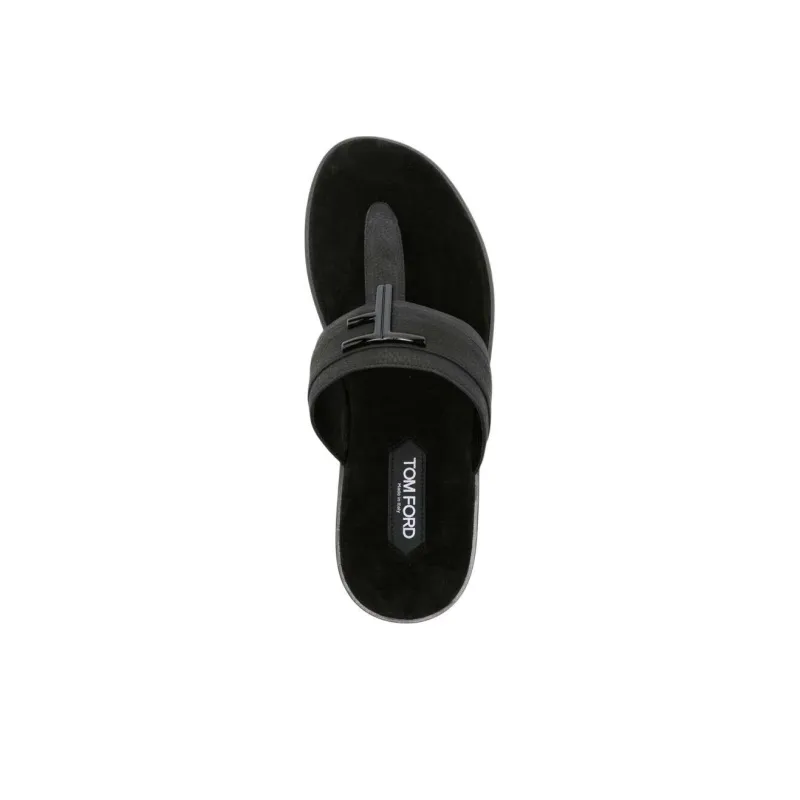TOM FORD Brighton Flip Flops Men's Black-4