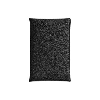 HERMES Calvi Chandra Goatskin Card Holder Women's 89 Noir Black