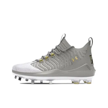 Under Armour Harper Anti Slip Wear Resistant Mid Top Baseball Shoes Men's Gray Silver