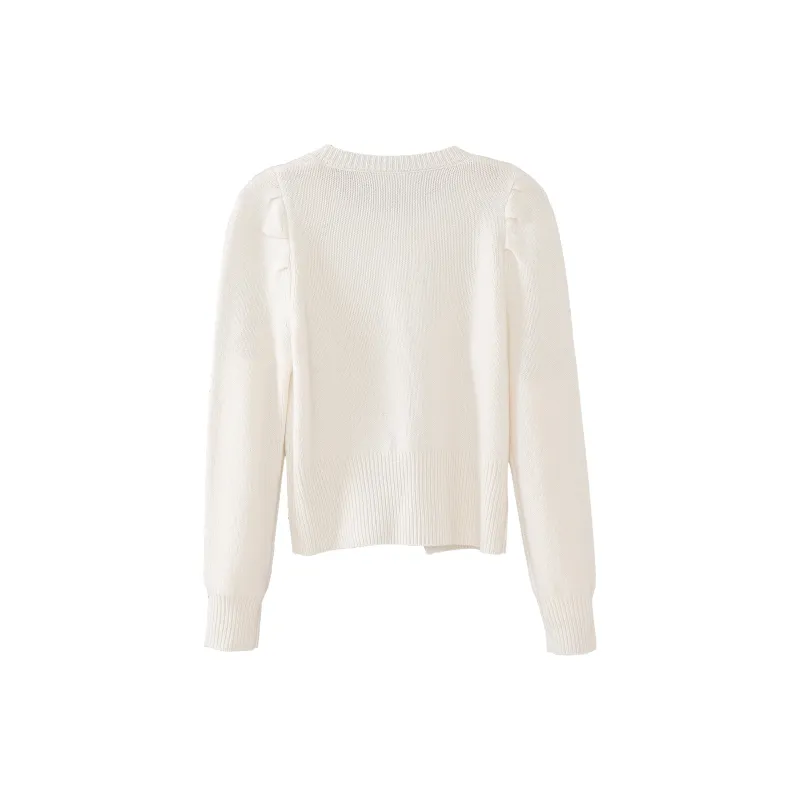 Fstudio Knitted Fabric Cardigan Women's White-1