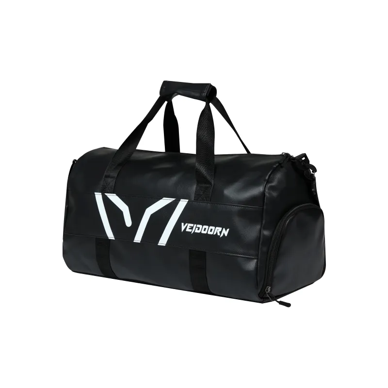 VEIDOORN PVC Leather Gym Bag Tubas Unisex Black-0