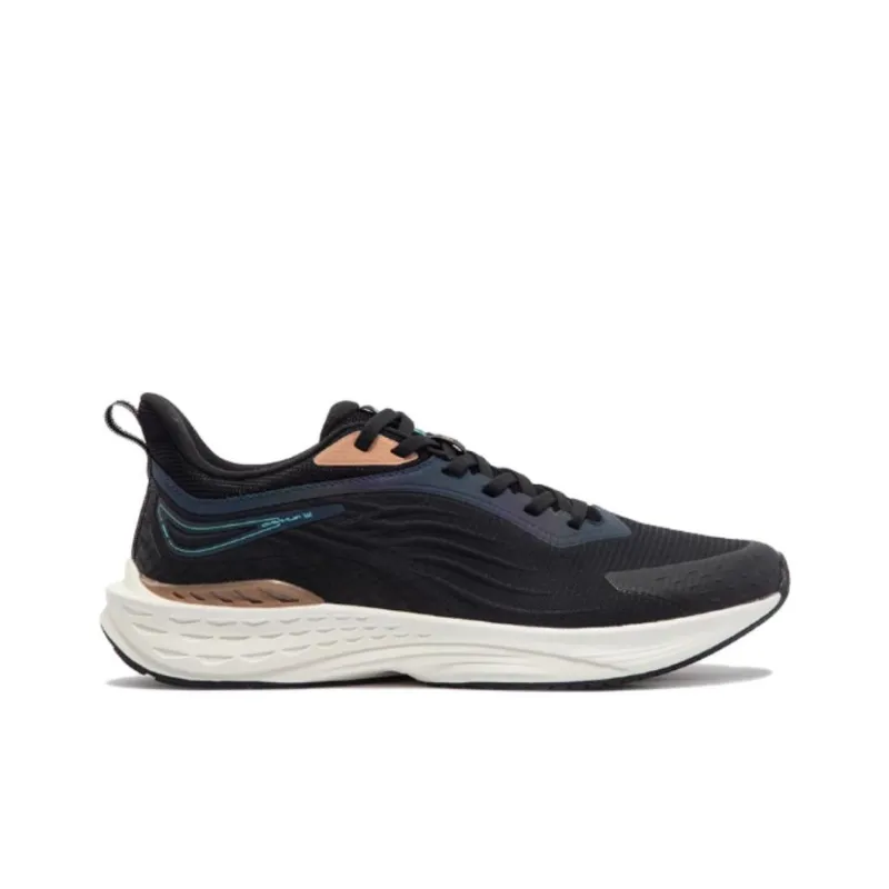 361° FlyFish Cushioning, Wear Resistant Low Top Running Shoes Men's Black White-1
