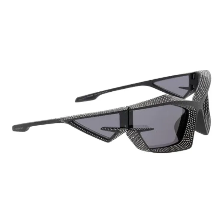 GIVENCHY Acetate Irregular Shape Sunglasses Unisex Black-5