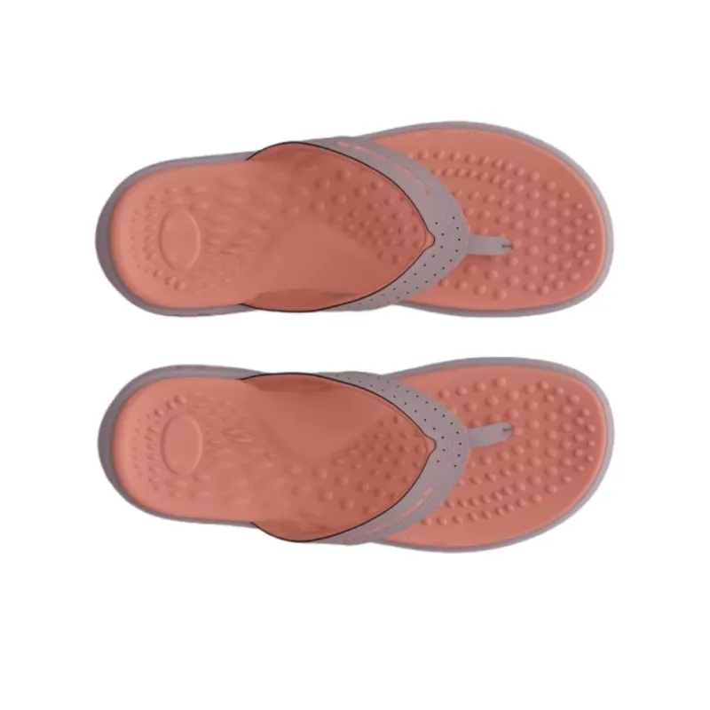 Under Armour Slip-Resistant Quick Dry Flip Flops Women's Gray Orange-4