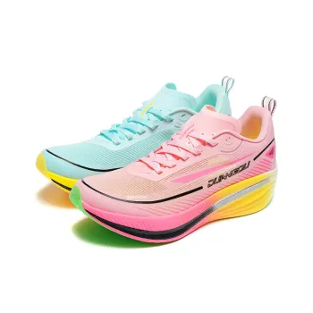 DUANGOU Running Shoes Unisex Low Top Pink/Aqua Green/Contrasting Colors